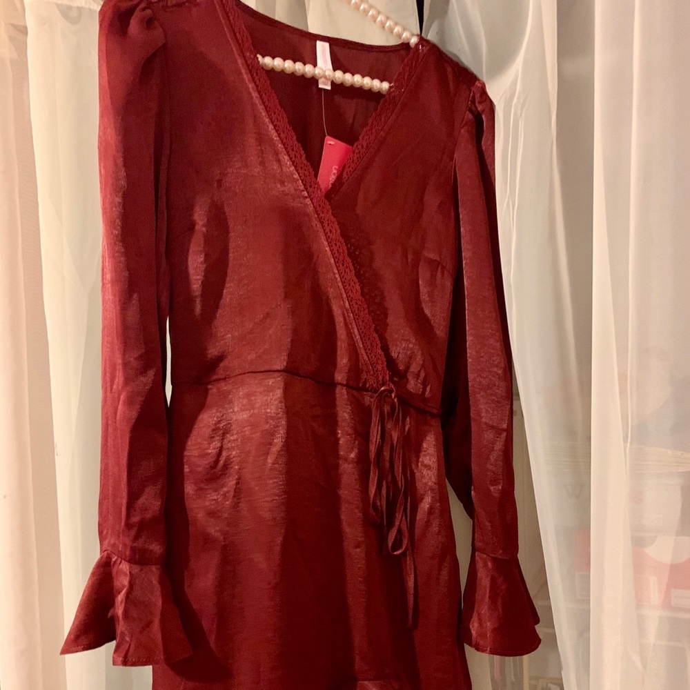 Xhilaration Burgundy Boho Dress